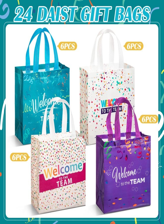 Breling 24 Pack Welcome to the Team Non Woven Gift Bags Reusable Welcome Gift Bags with Handles for New Employee Coworker Teacher Colleague Team Member Office Party Appreciation Gifts - Image 3
